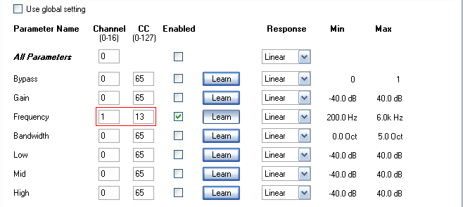 Step 07 - The right MIDI channel and CC number have been automatically assigned (if not, check your MIDI connections and assignments)